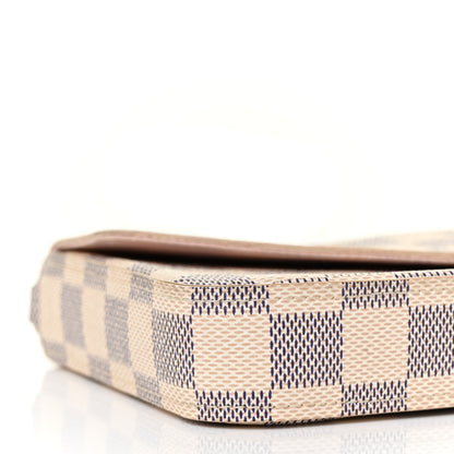 Louis Vuitton Damier Azur Pochette Felicie Chain Wallet Rose Ballerine 8 of 9