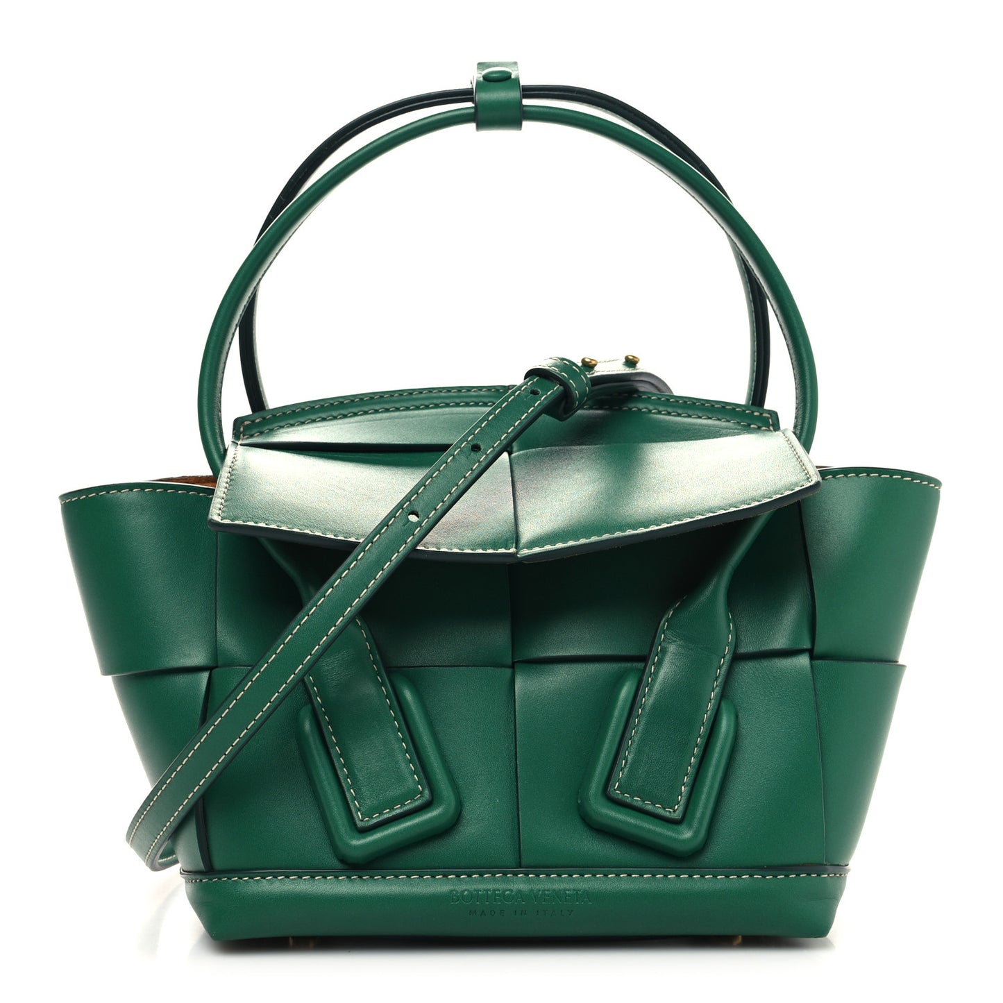 Calfskin Mini Maxi Intrecciato Arco Green