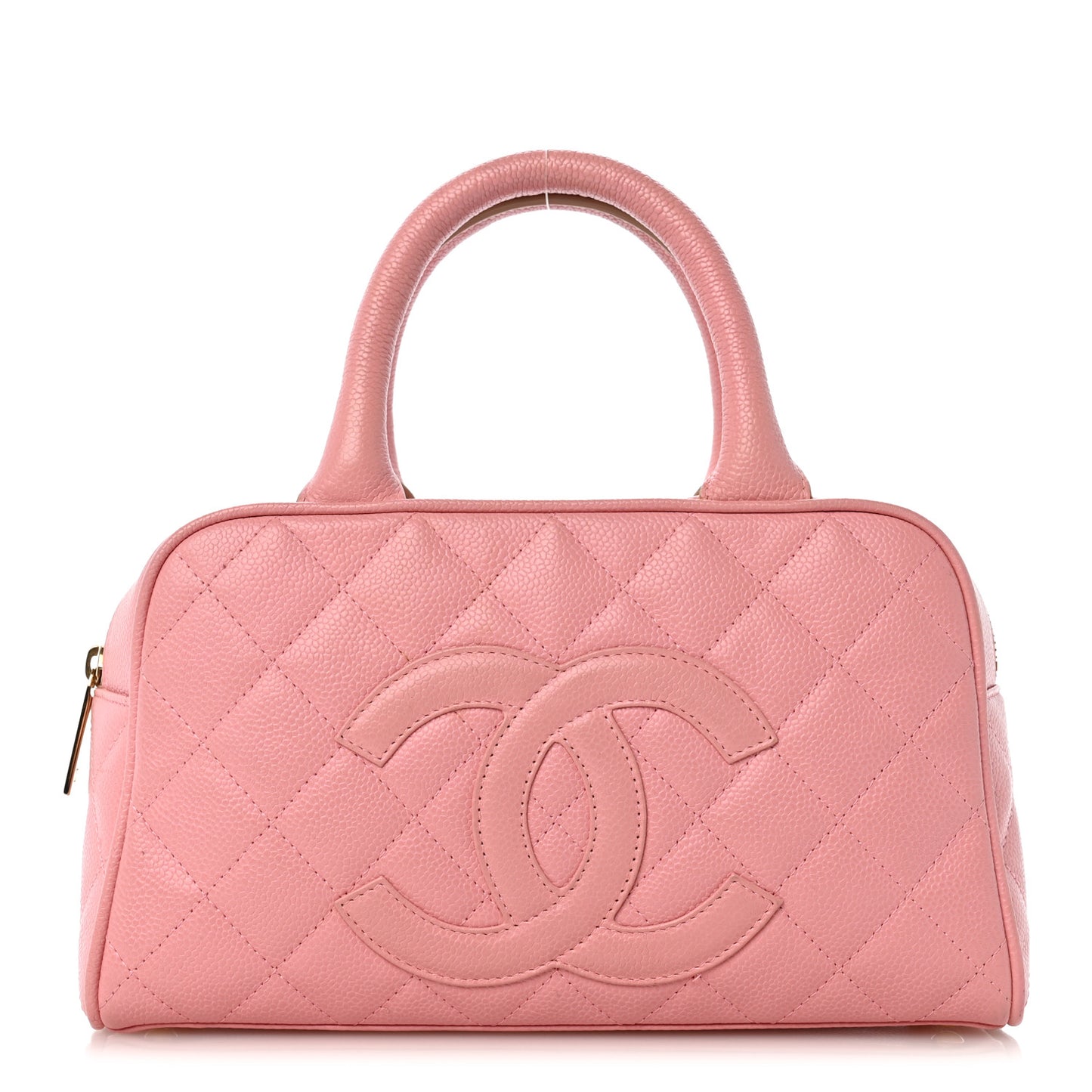 Caviar Quilted Small Bowler Pink