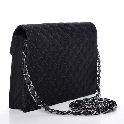 Chanel Grosgrain Quilted Embroidered Patch Flap Black 3 of 15