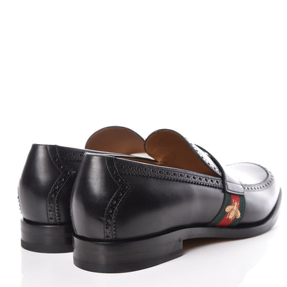 Gucci Calfskin Web Bee Mens Spirit Loafers 14.5 Black 4 of 10