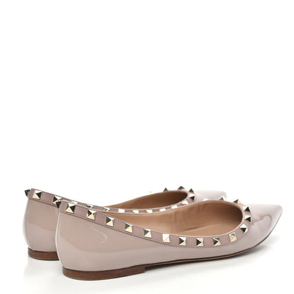 Valentino Garavani Patent Rockstud Ballerina Flats 40 Poudre 4 of 10