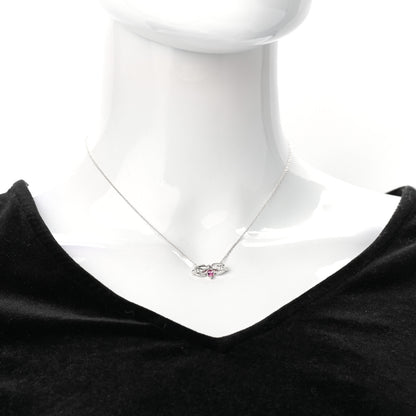 Tiffany Platinum Diamond Pink Tourmaline Paper Flowers Firefly Pendant Necklace 2 of 6