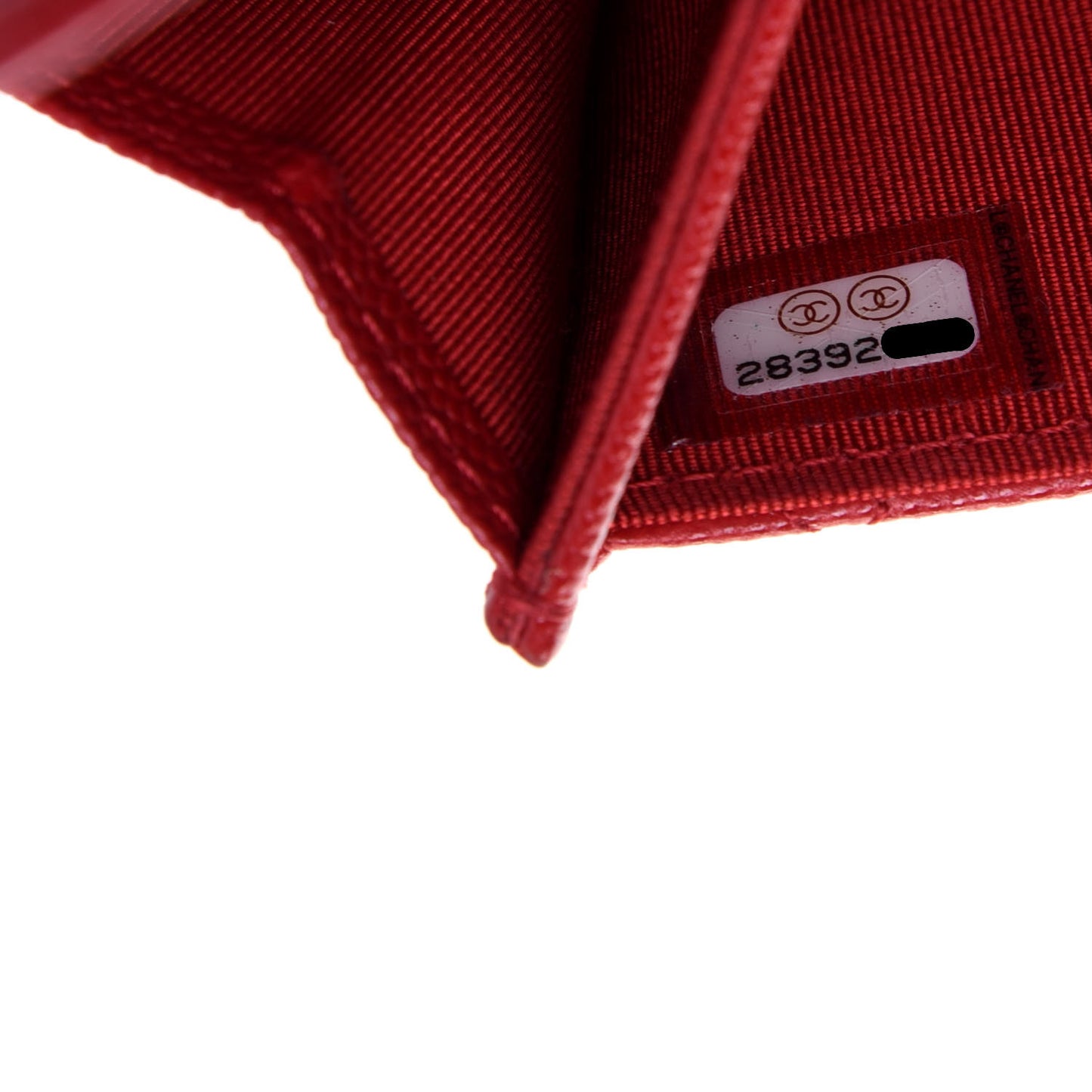 Caviar Quilted Flap Card Holder Wallet Red