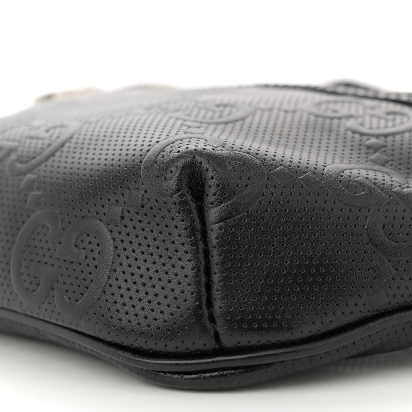 Calfskin GG Tennis Embossed Belt Bag Black