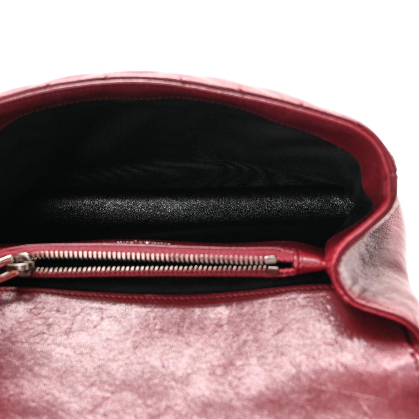 Sheepskin Matelasse Chevron Monogram Medium College Bag Rouge Legion