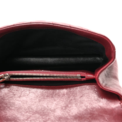 Saint Laurent Sheepskin Matelasse Chevron Monogram Medium College Bag Rouge Legion 5 of 12