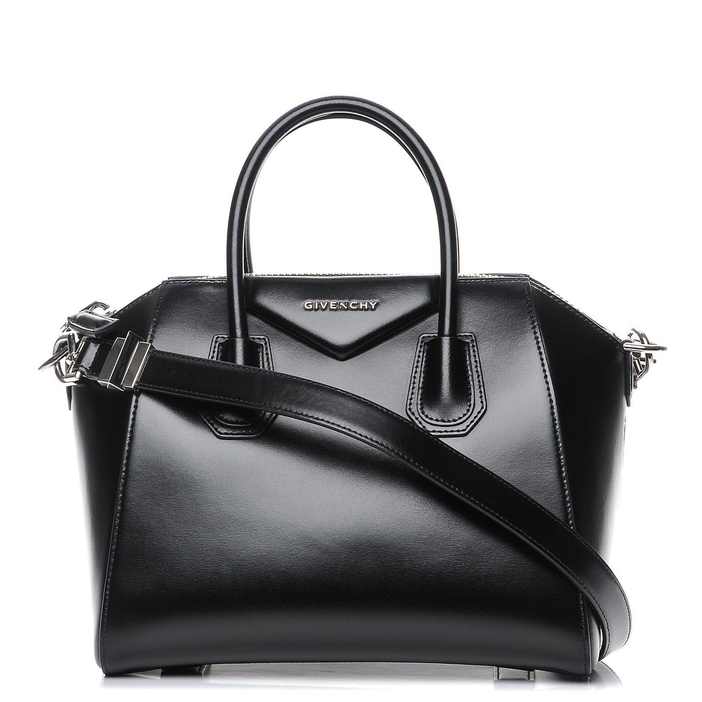 Shiny Lord Calfskin Small Antigona Black