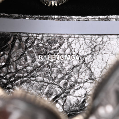 Balenciaga Metallic Agneau Arena Mini Le Cagole Heart Bag Silver 6 of 8