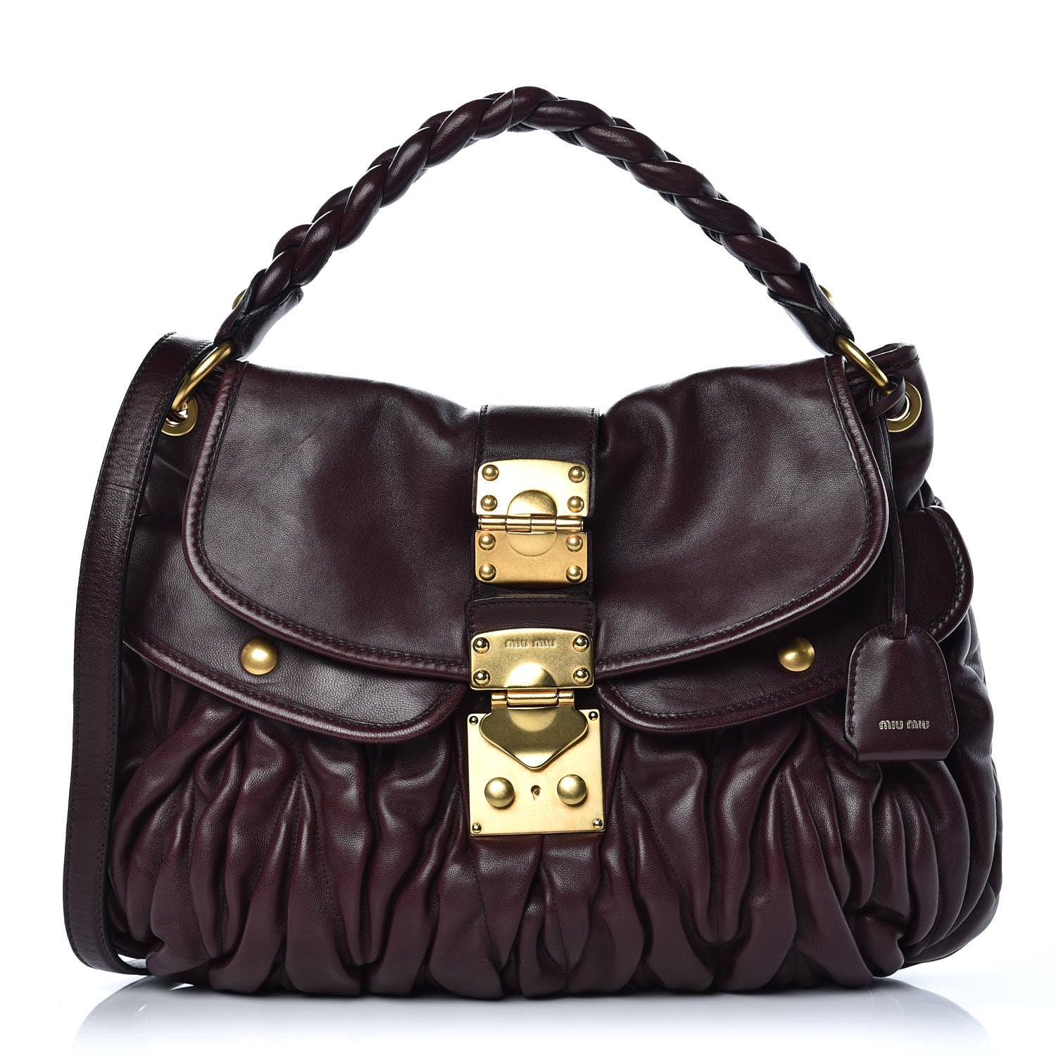 Miu Miu Nappa Matelasse Coffer Hobo Brown 1 of 9