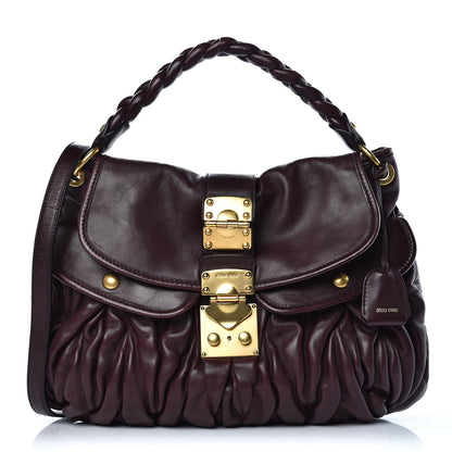 Miu Miu Nappa Matelasse Coffer Hobo Brown 1 of 9