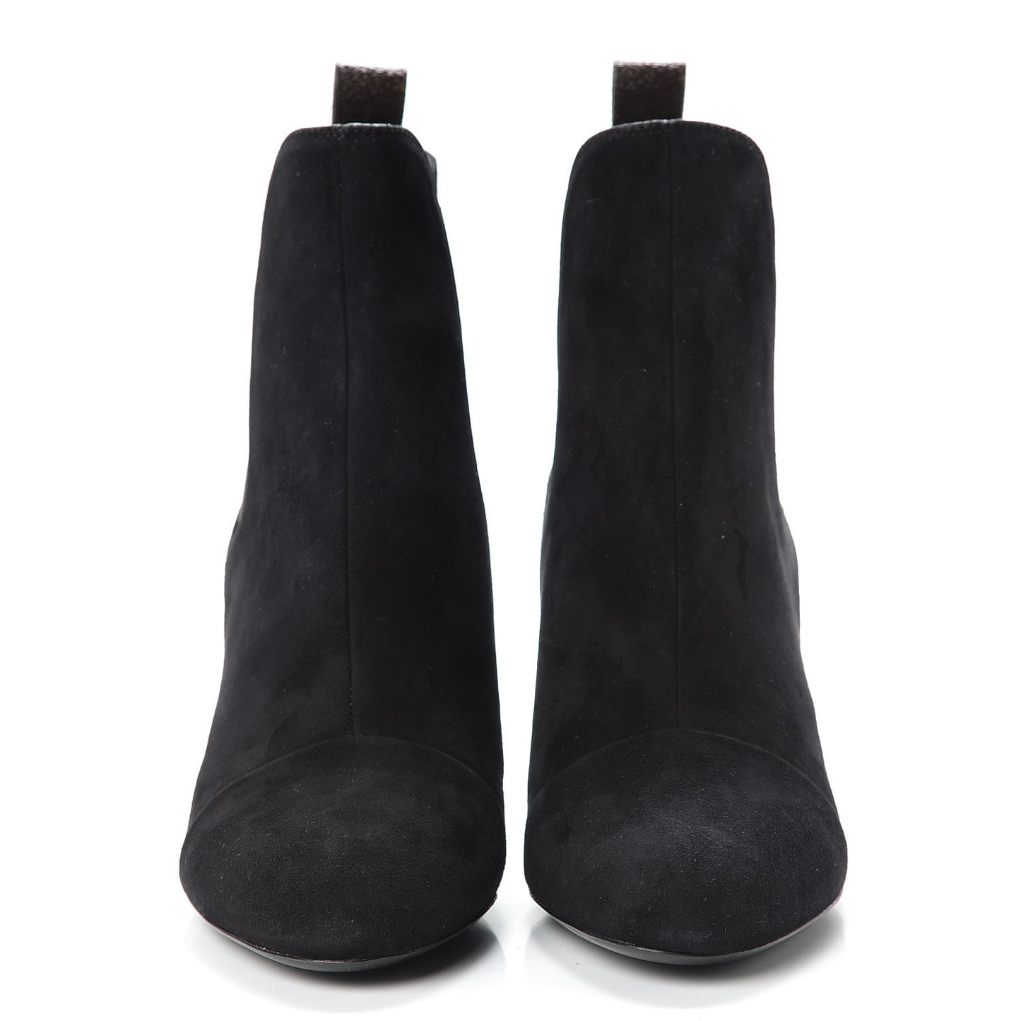 Suede Monogram Uniformes Cap Toe Chelsea 75mm Ankle Boots 36.5 Black