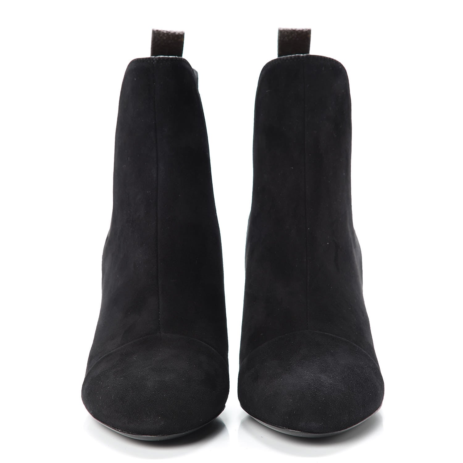 Louis Vuitton Suede Monogram Uniformes Cap Toe Chelsea 75mm Ankle Boots 36.5 Black 2 of 7