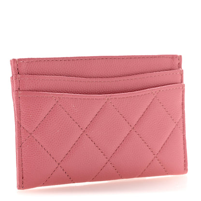 Chanel Caviar Quilted Card Holder Dark Pink 3 of 9