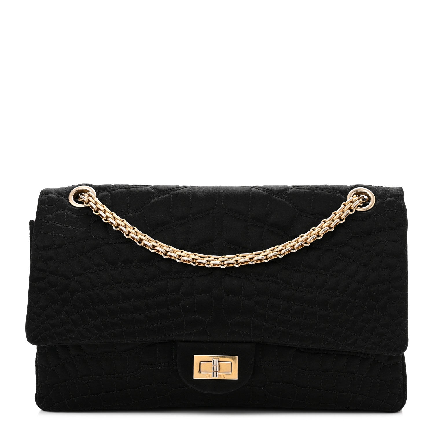Chanel Jersey Coco's Croc 2.55 Reissue 226 Flap Black 1 of 12