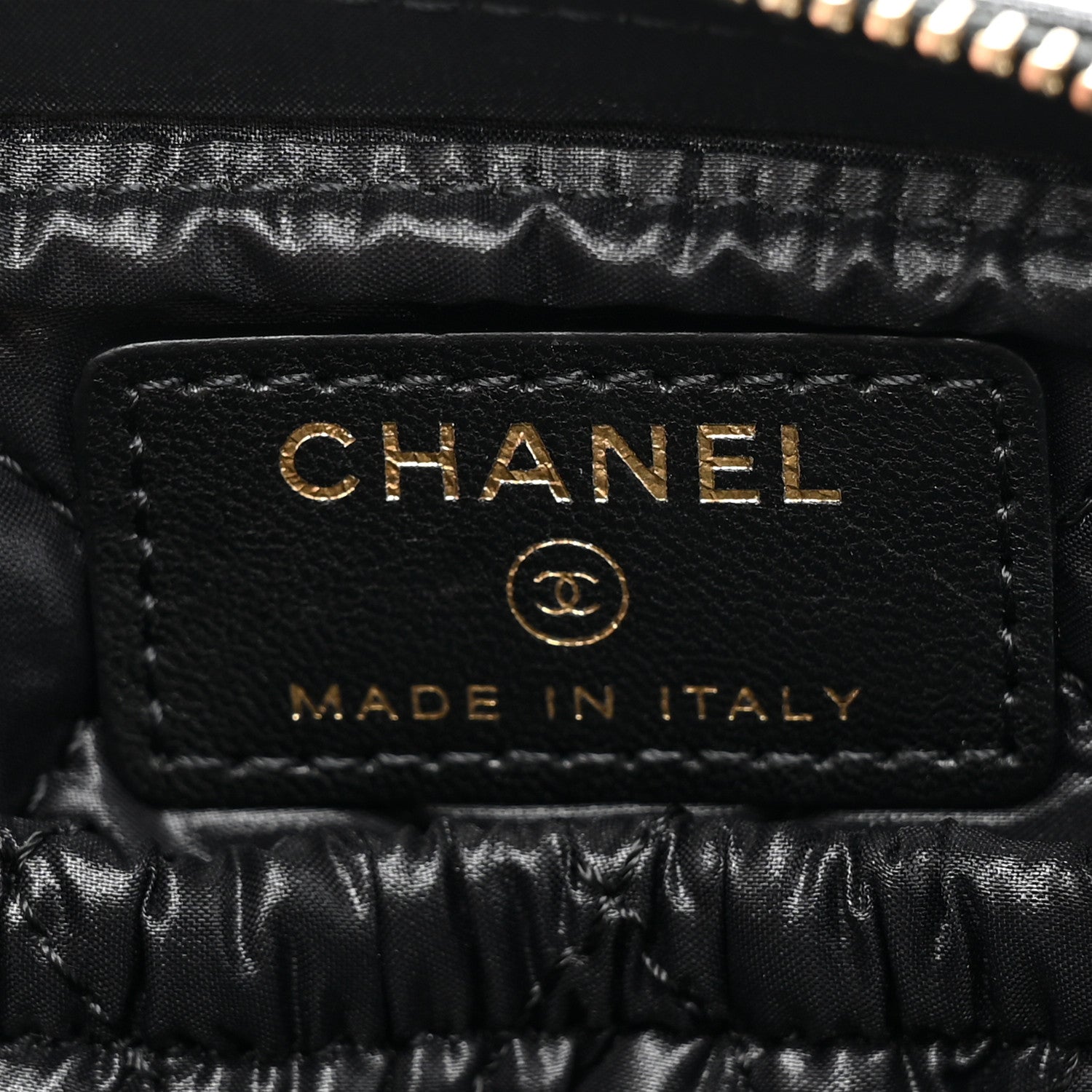 Chanel Lambskin Quilted Small Curvy Pouch Cosmetic Case Black 6 of 10