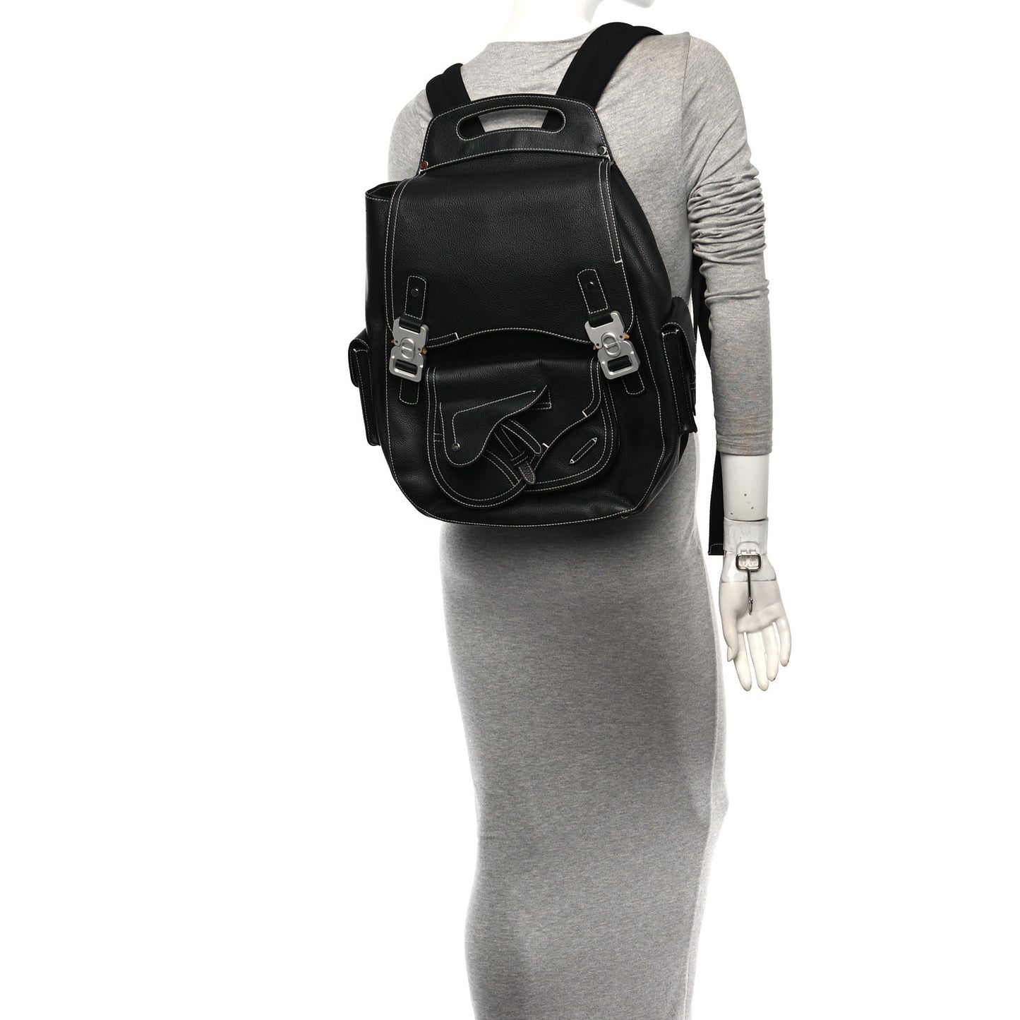 Grained Calfskin Maxi Gallop Backpack Black