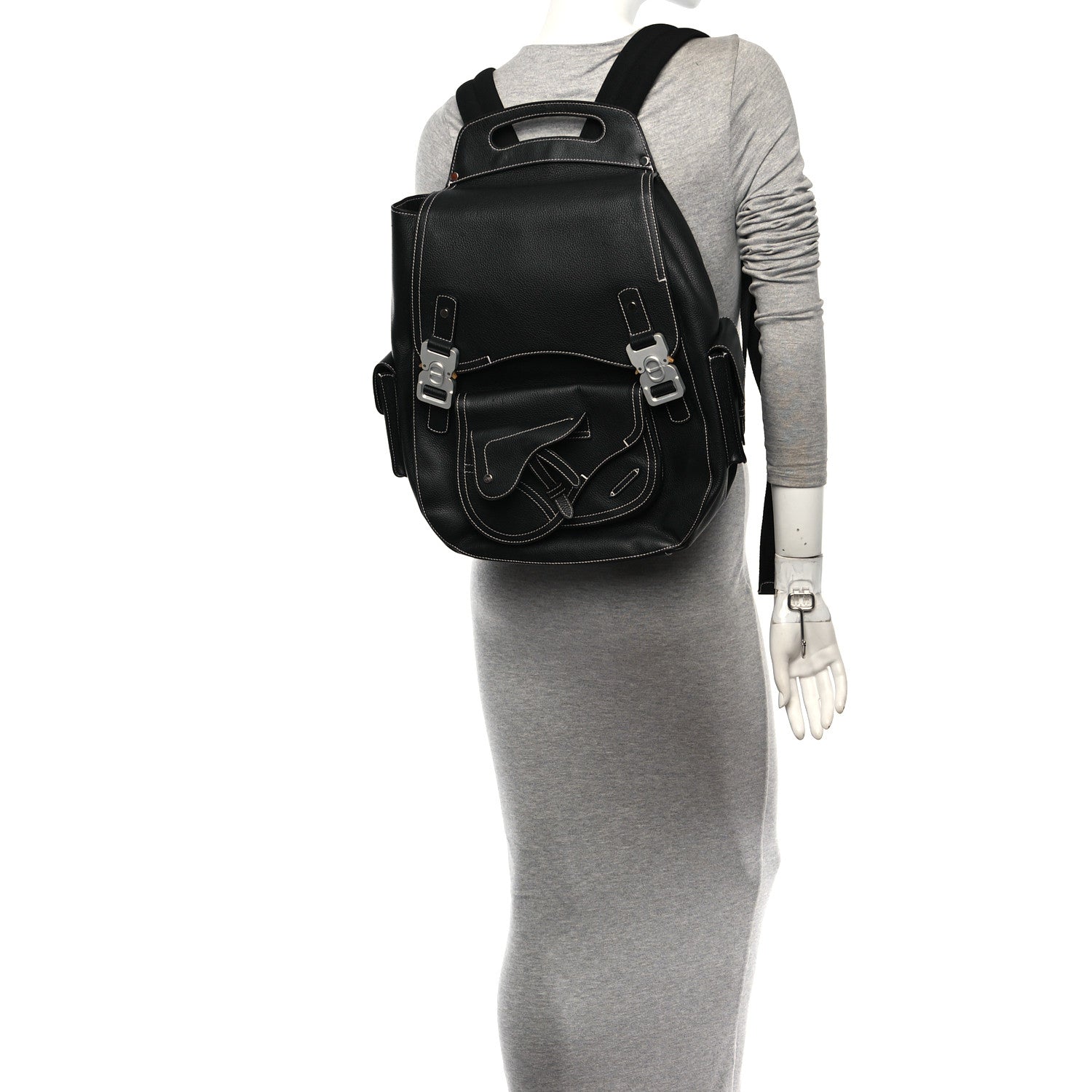 Christian Dior Grained Calfskin Maxi Gallop Backpack Black 2 of 12