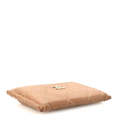 Chanel Caviar Quilted Card Holder Dark Beige 4 of 13
