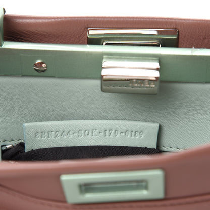 Fendi Nappa Colorblock Mini Peekaboo Iconic Satchel English Rose Plaster Oxigen 10 of 11