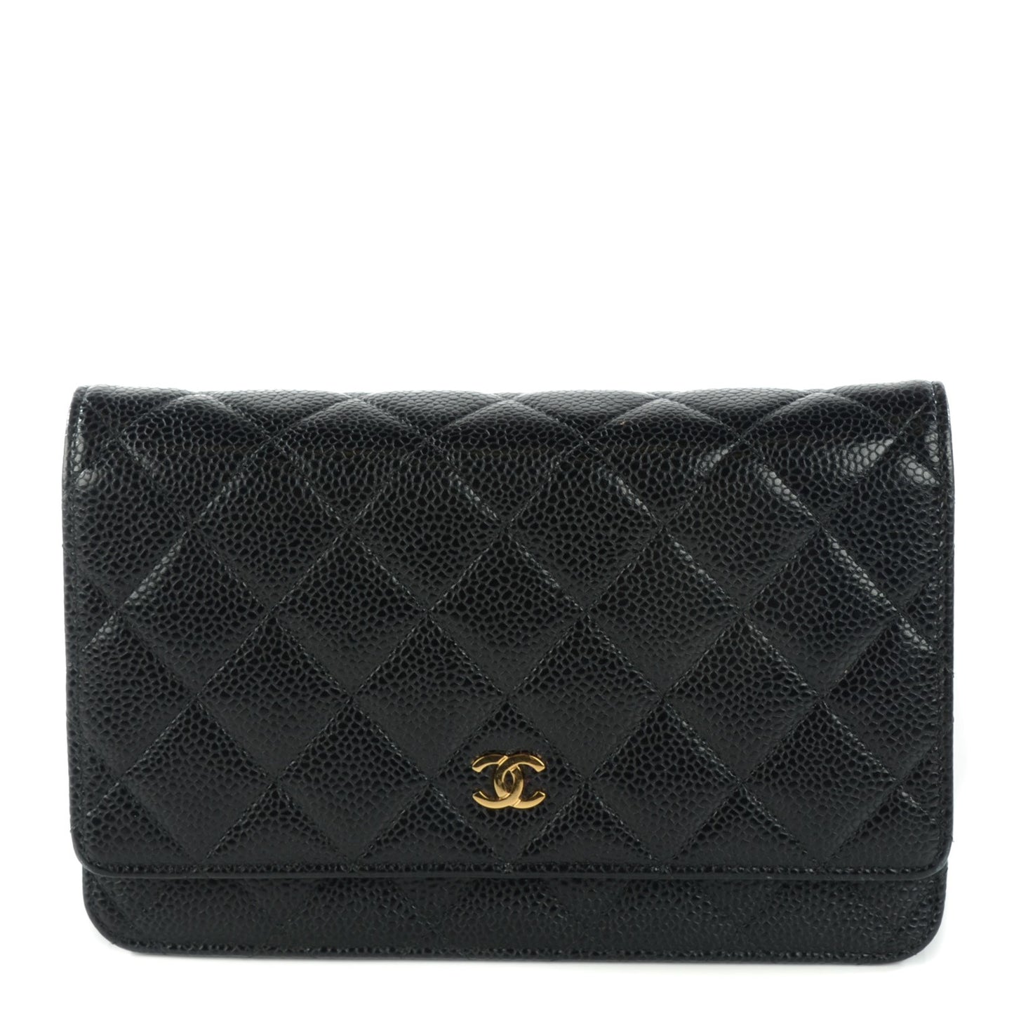 Caviar Quilted Wallet On Chain WOC Black