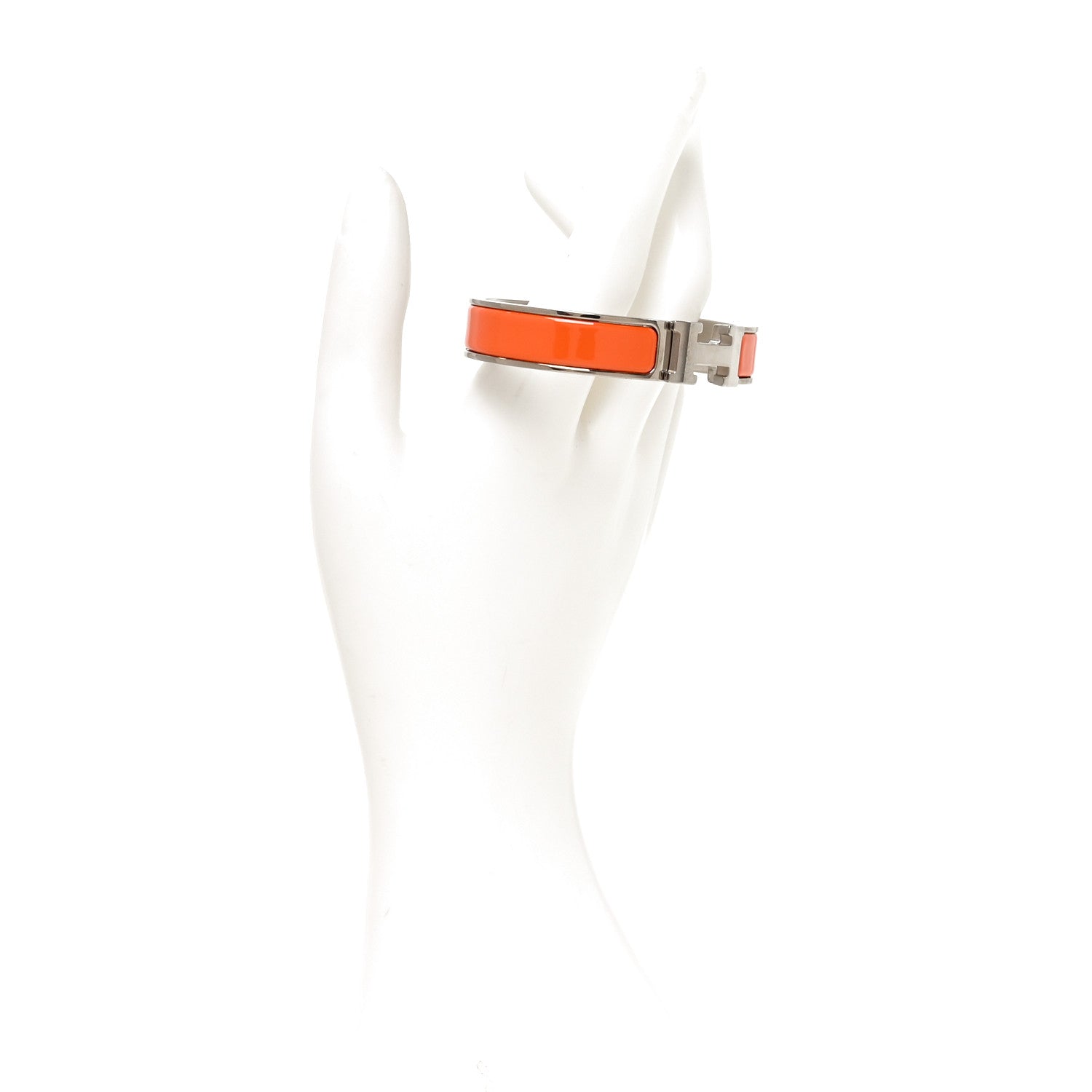 Hermes Enamel Narrow Clic Clac H Bracelet PM Orange 2 of 4