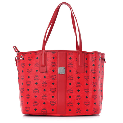 MCM Visetos Medium Liz Reversible Shopper Tote Ruby Red 1 of 15