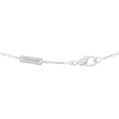 Van Cleef & Arpels 18K White Gold Diamond Vintage Alhambra Pendant Necklace 4 of 5