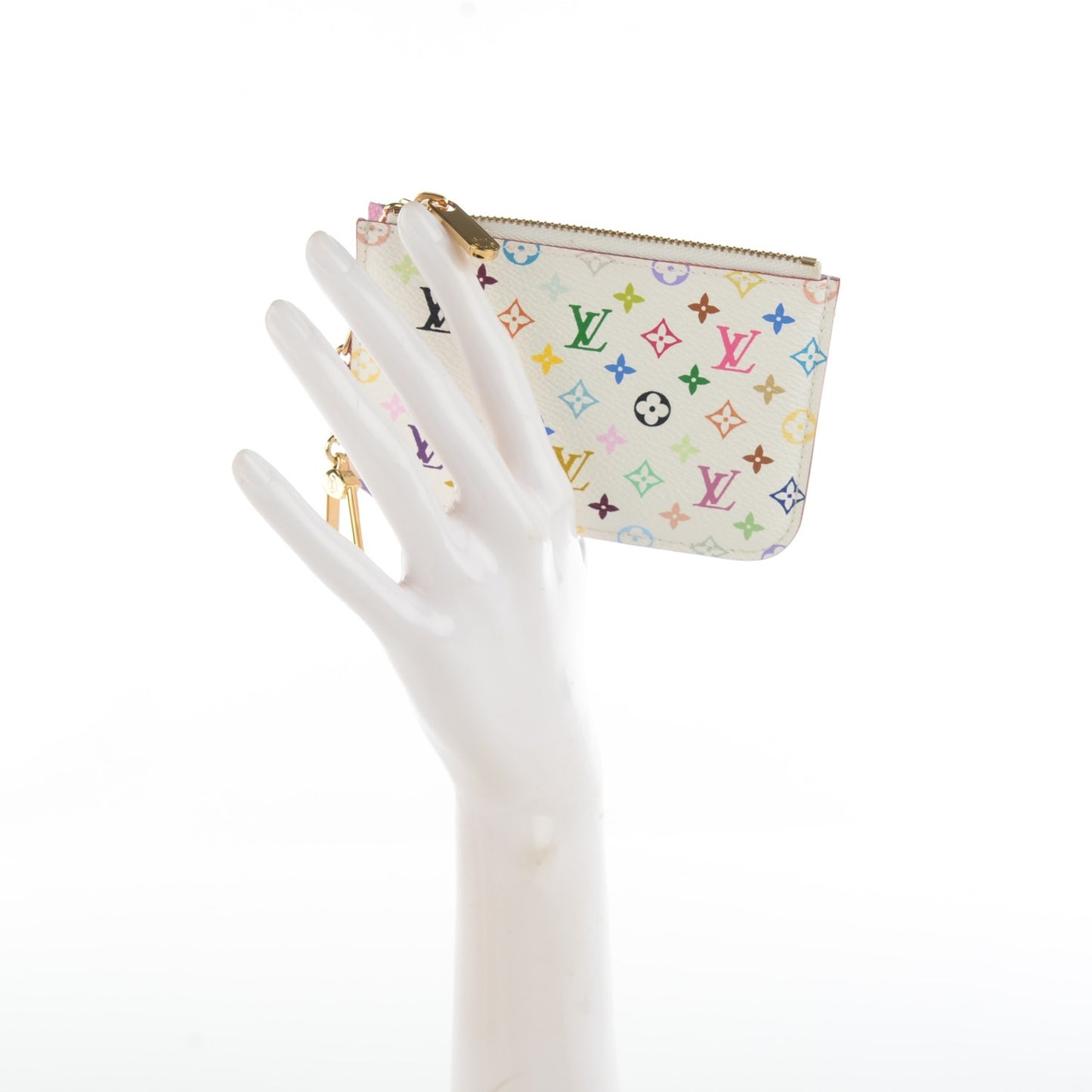 Monogram Multicolor Key Pouch White Litchi