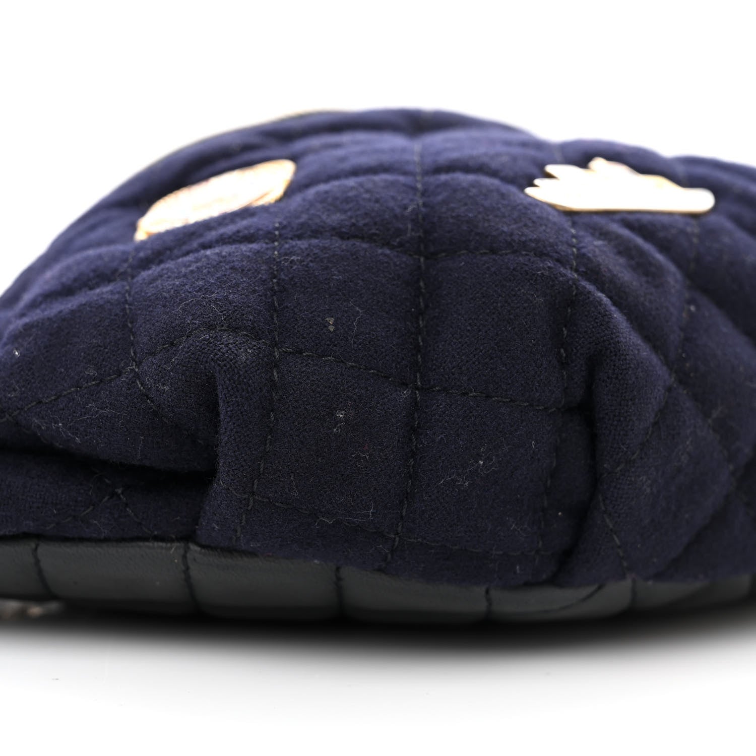 Chanel Wool Lambskin Quilted Paris Hamburg Charms Waist Bag Dark Navy 9 of 10