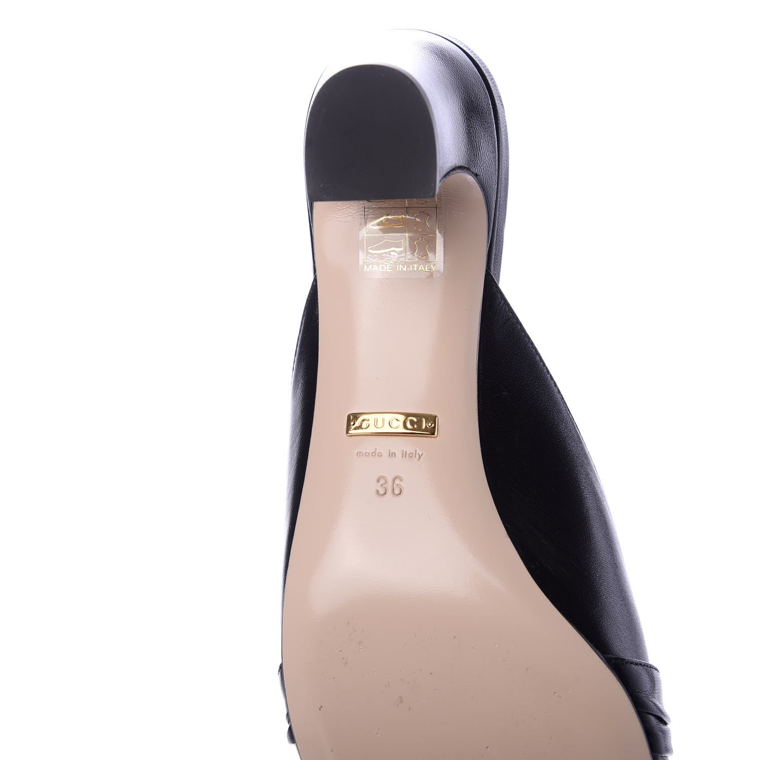 Gucci Malaga Kid Half Moon GG Square Toe Slide Sandals 36 Black 8 of 10