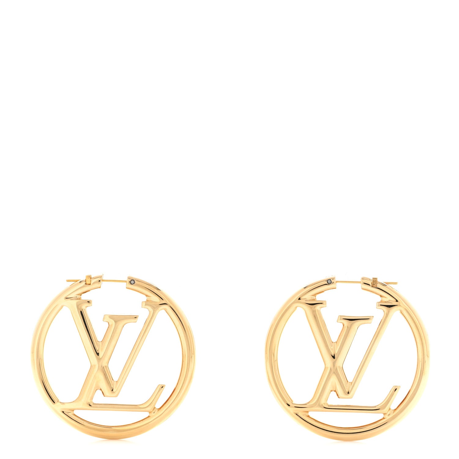 Louis Vuitton Metal Louise Hoop Earrings Gold 1 of 5