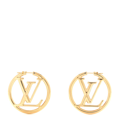 Louis Vuitton Metal Louise Hoop Earrings Gold 1 of 5
