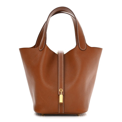 Hermes Barenia Faubourg Picotin Lock 18 PM Fauve 1 of 11