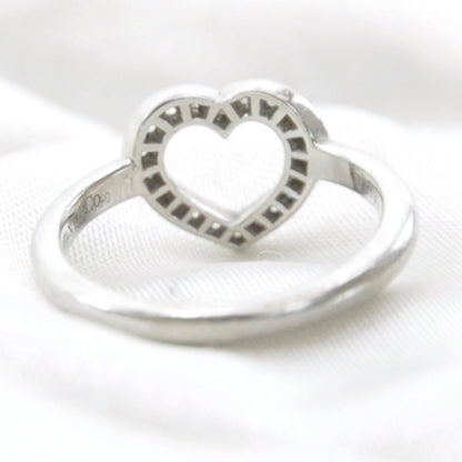 Tiffany Platinum Diamond Heart Ring 3.25 5 of 6