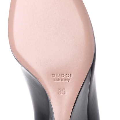 Gucci Kid Wedge Pumps 35 Black 9 of 10