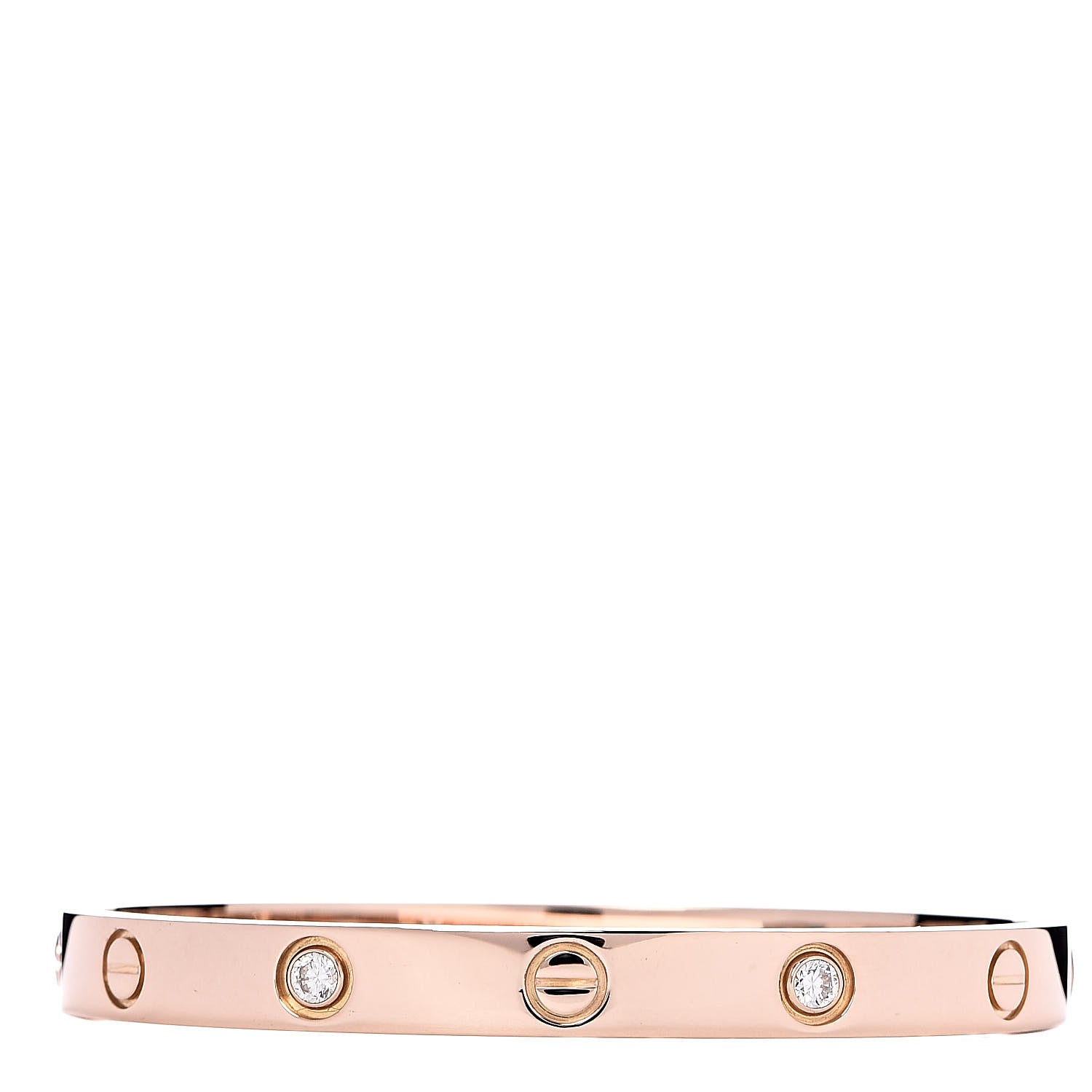 Cartier 18K Pink Gold 4 Diamond LOVE Bracelet 16 3 of 5
