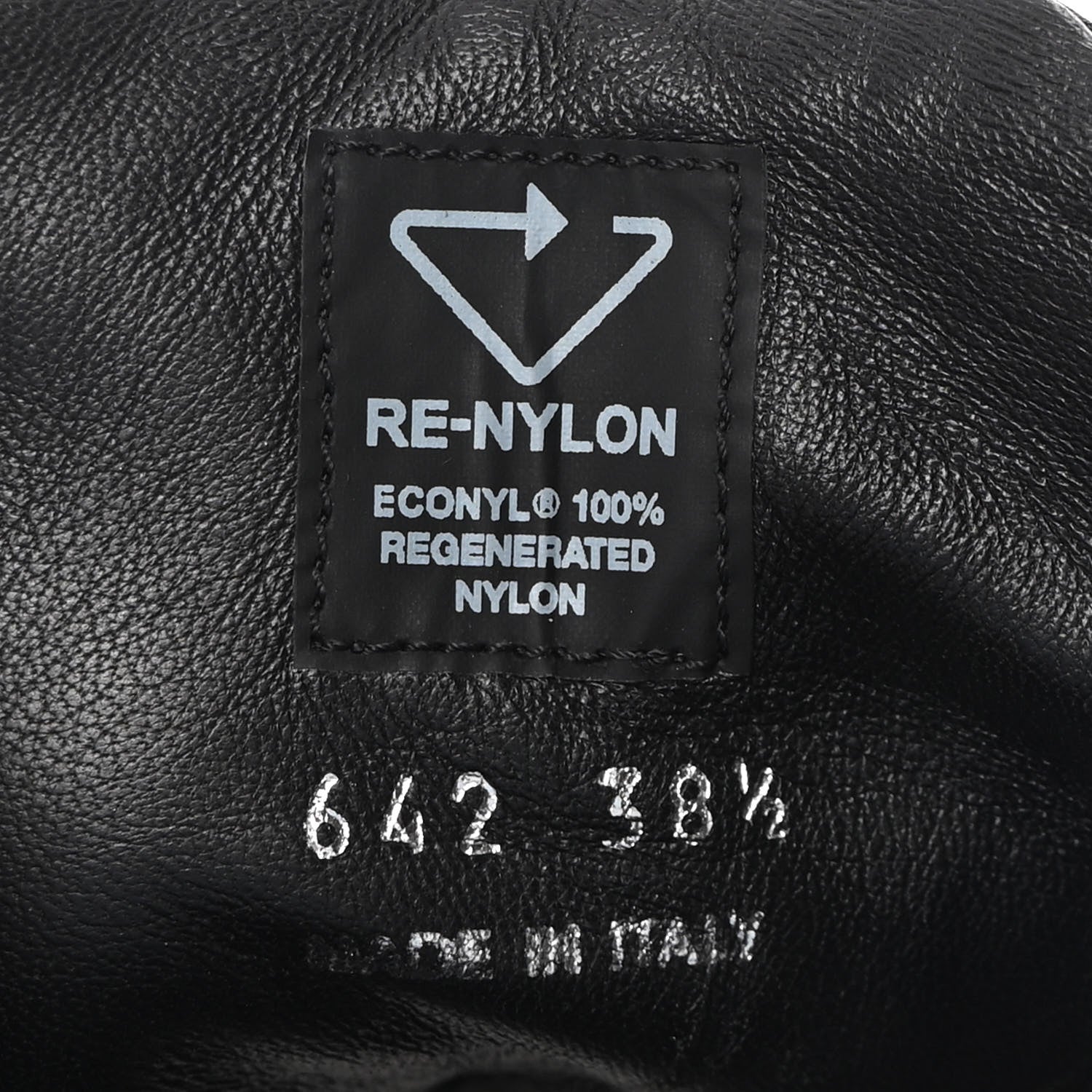 Prada Re-Nylon Gabardine Spazzolato Macro Quilted Triangle Logo High Top 45mm Sneakers 38.5 Black 7 of 9