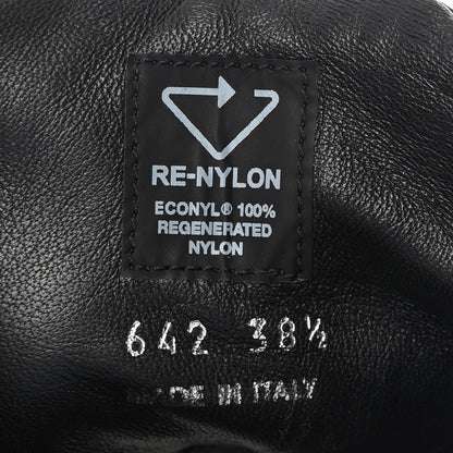 Prada Re-Nylon Gabardine Spazzolato Macro Quilted Triangle Logo High Top 45mm Sneakers 38.5 Black 7 of 9