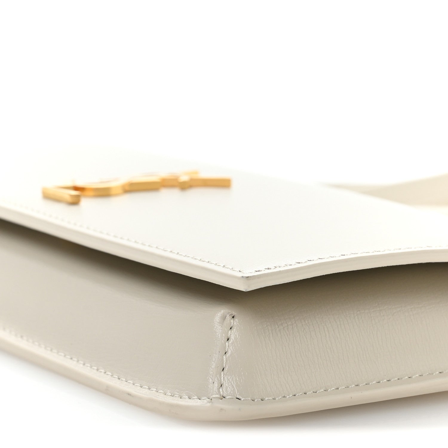 Saint Laurent Smooth Calfskin Monogram Phone Holder Crossbody Crema Soft 10 of 10