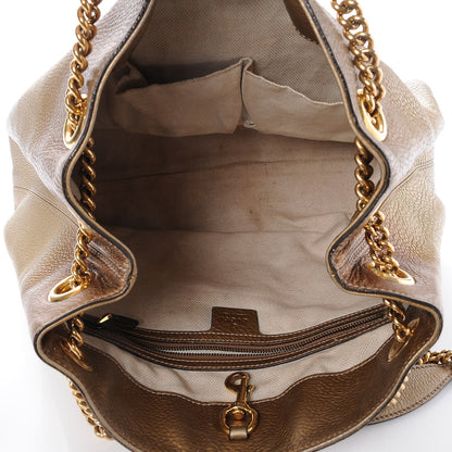 Gucci Metallic Pebbled Calfskin Medium Soho Chain Shoulder Bag Gold Ombre 5 of 10
