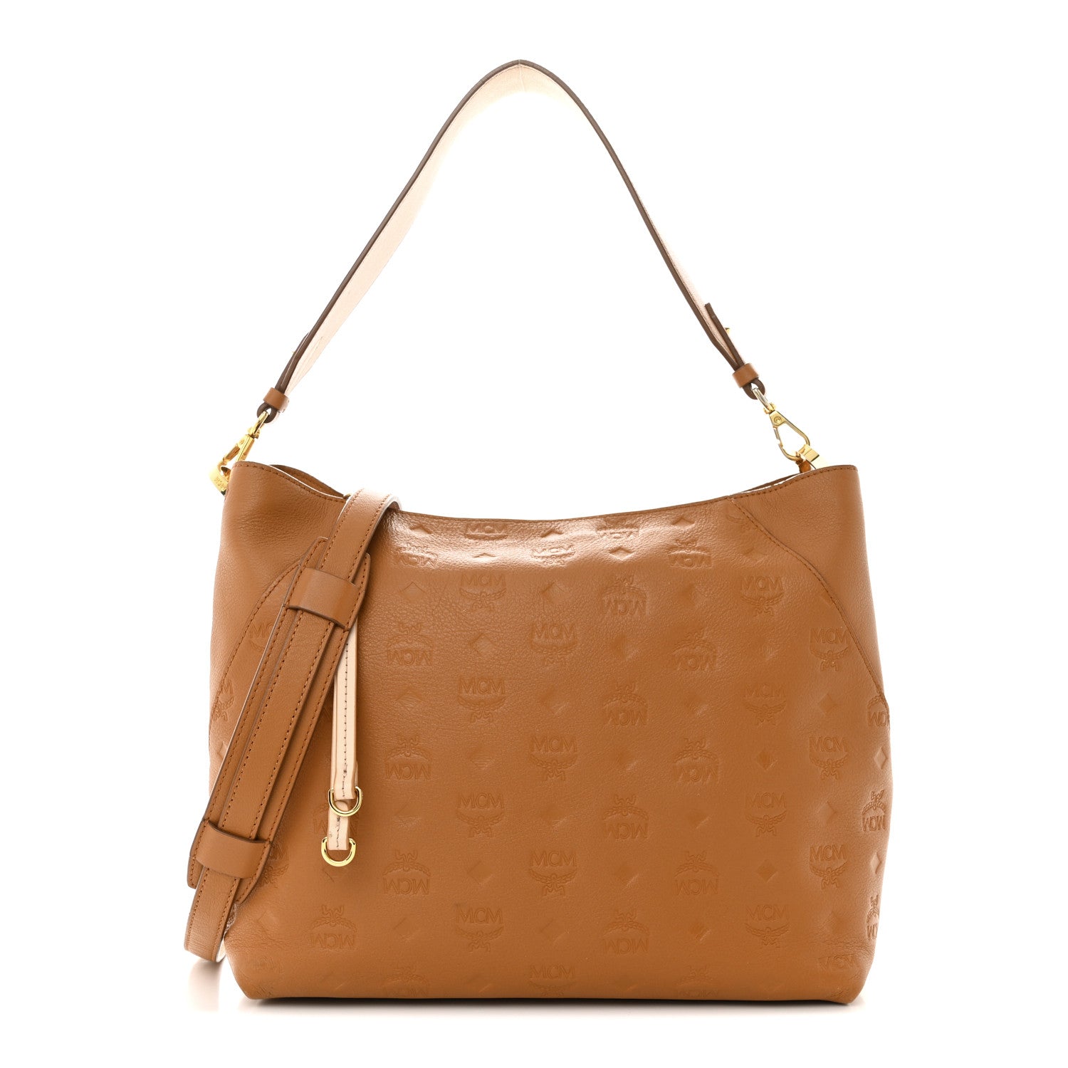 MCM Calfskin Ottomar Monogram Medium Klara Hobo Cognac 1 of 14