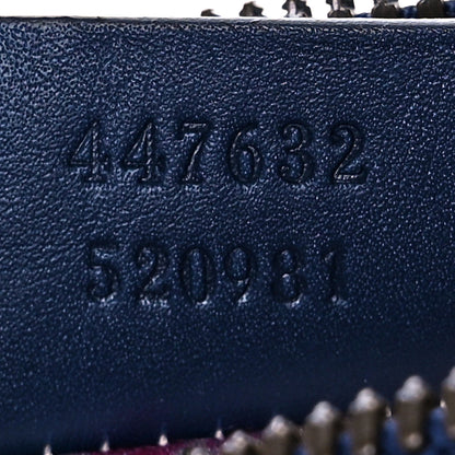 Gucci Denim Matelasse Small Pearly GG Marmont Chain Shoulder Bag Blue 7 of 12