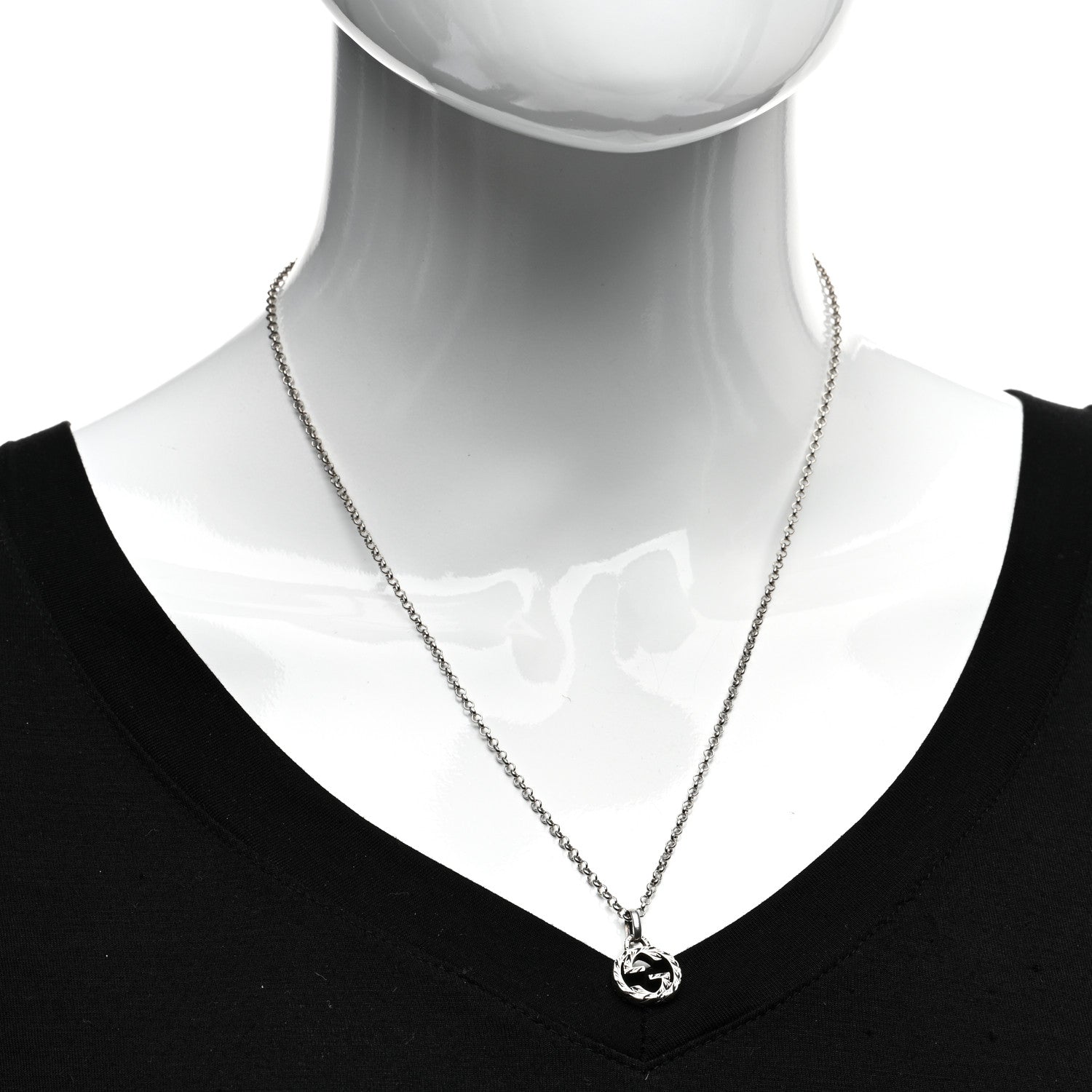 Gucci Sterling Silver Interlocking G Pendant Necklace 2 of 4