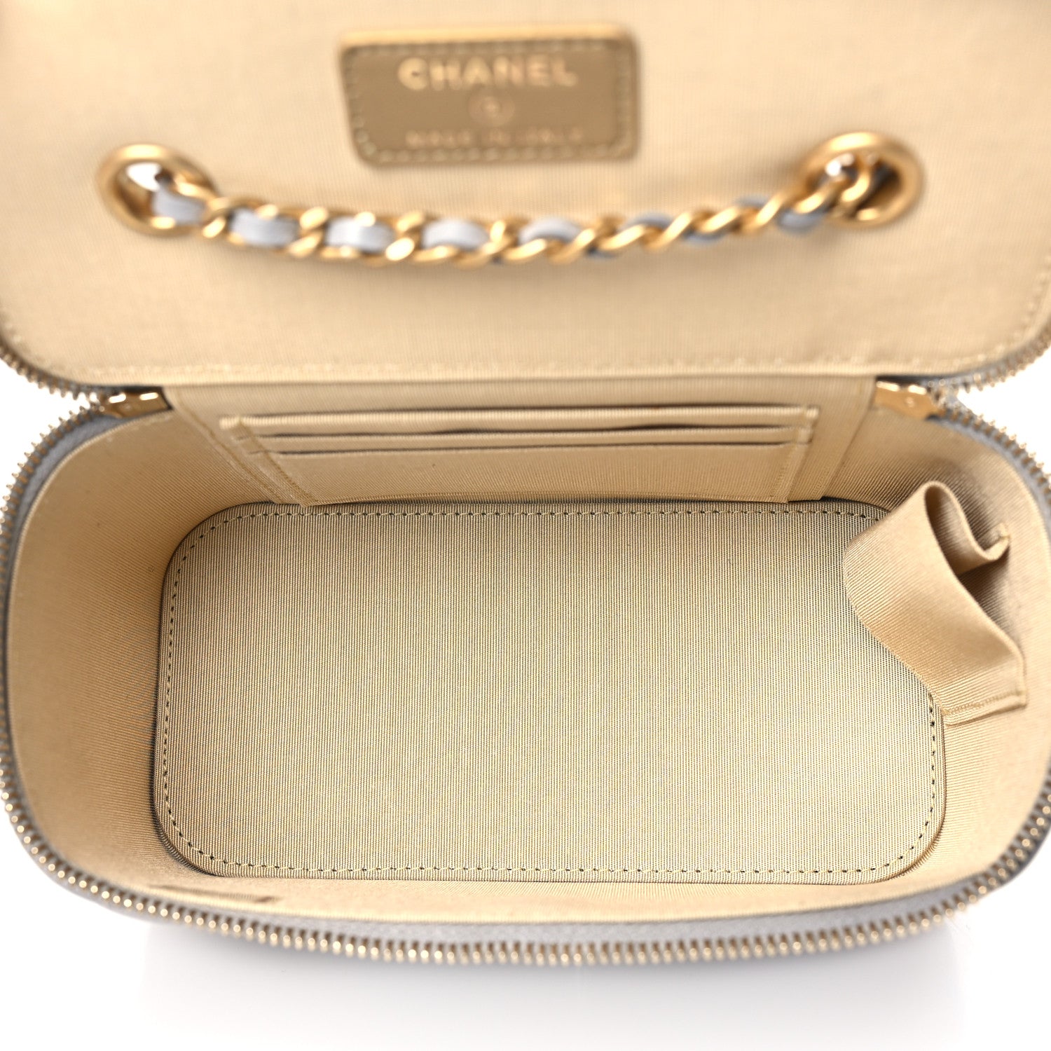 Chanel Lambskin Quilted Small Pearl Crush Vanity Case With Chain Grey 5 of 11