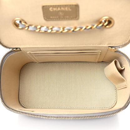 Chanel Lambskin Quilted Small Pearl Crush Vanity Case With Chain Grey 5 of 11