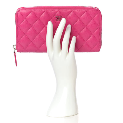 Chanel Caviar Quilted Large Gusset Zip Around Wallet Pink 2 of 21