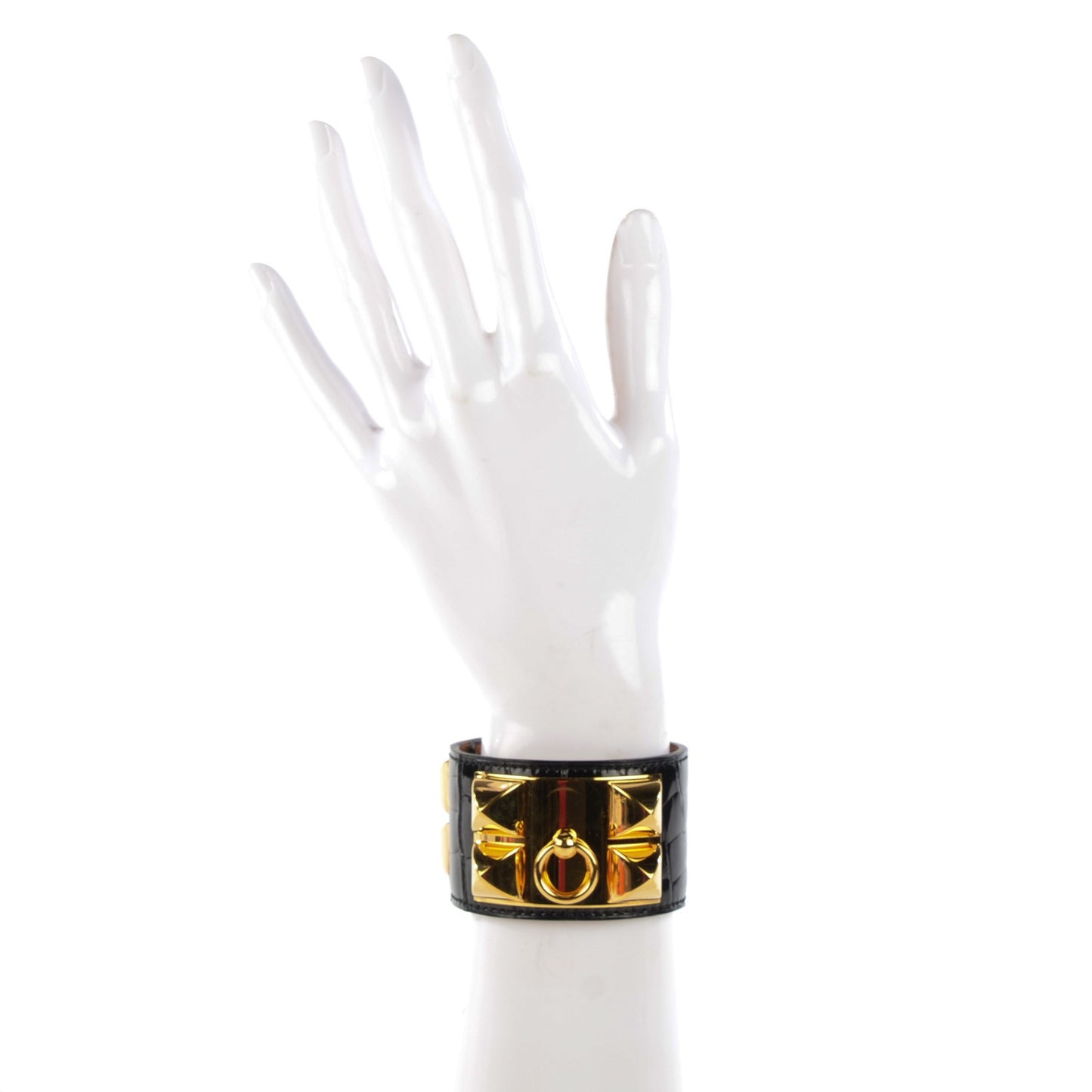 Shiny Alligator Collier De Chien CDC Bracelet S Black