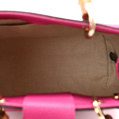 Gucci Calfskin Mini Bamboo Shopper Tote Bright Bougainvillea 5 of 10