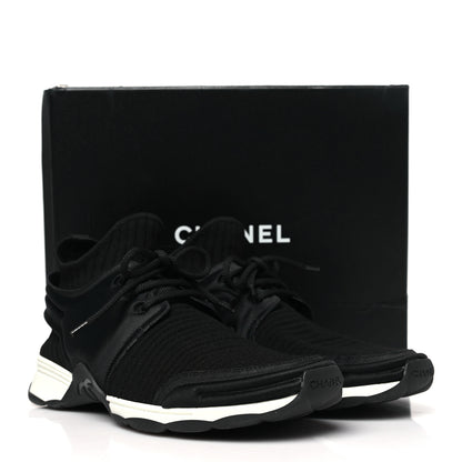 Chanel Stretch Fabric Womens CC Sneakers 40 Black 10 of 10